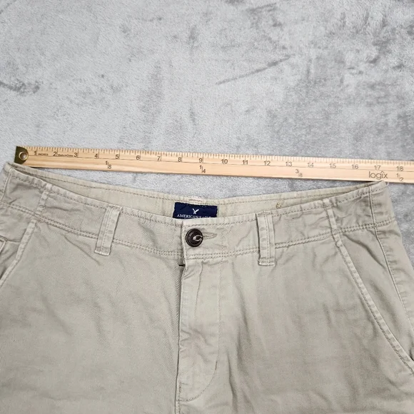 American Eagle mens khaki longboard shorts size 34 excellent used condition - Picture 2 of 9